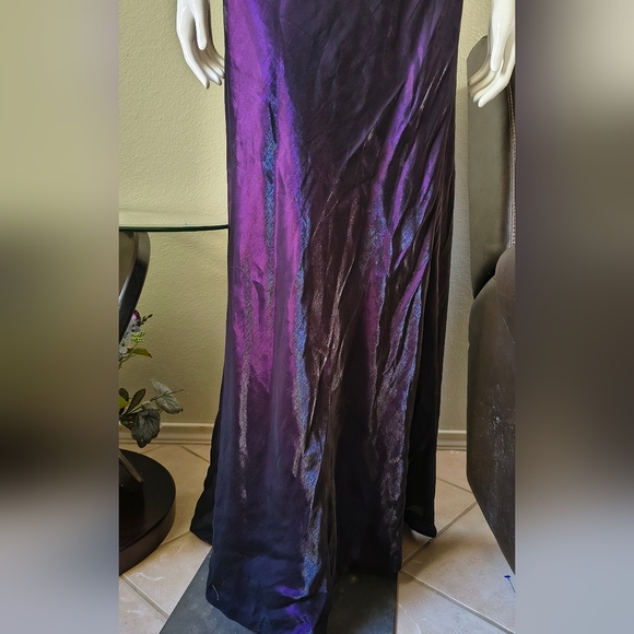 Betsy & Adam 90s dark purple maxi dress, often featured in vintage formal - Picture 3 of 13